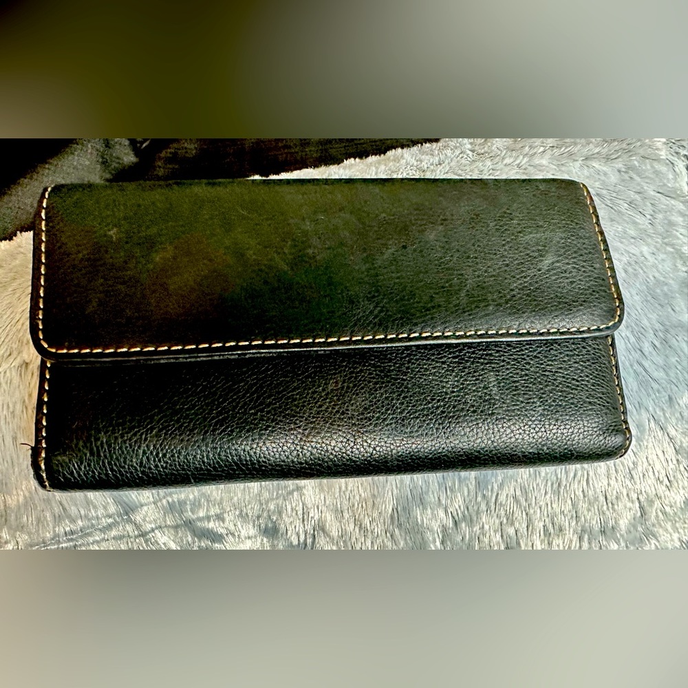 Gianni Bernini black large leather wallet